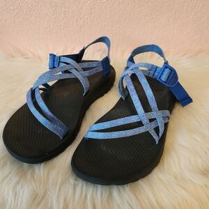 Chaco Z Cloud Strappy Black Blue Outdoor Sandal Shoes